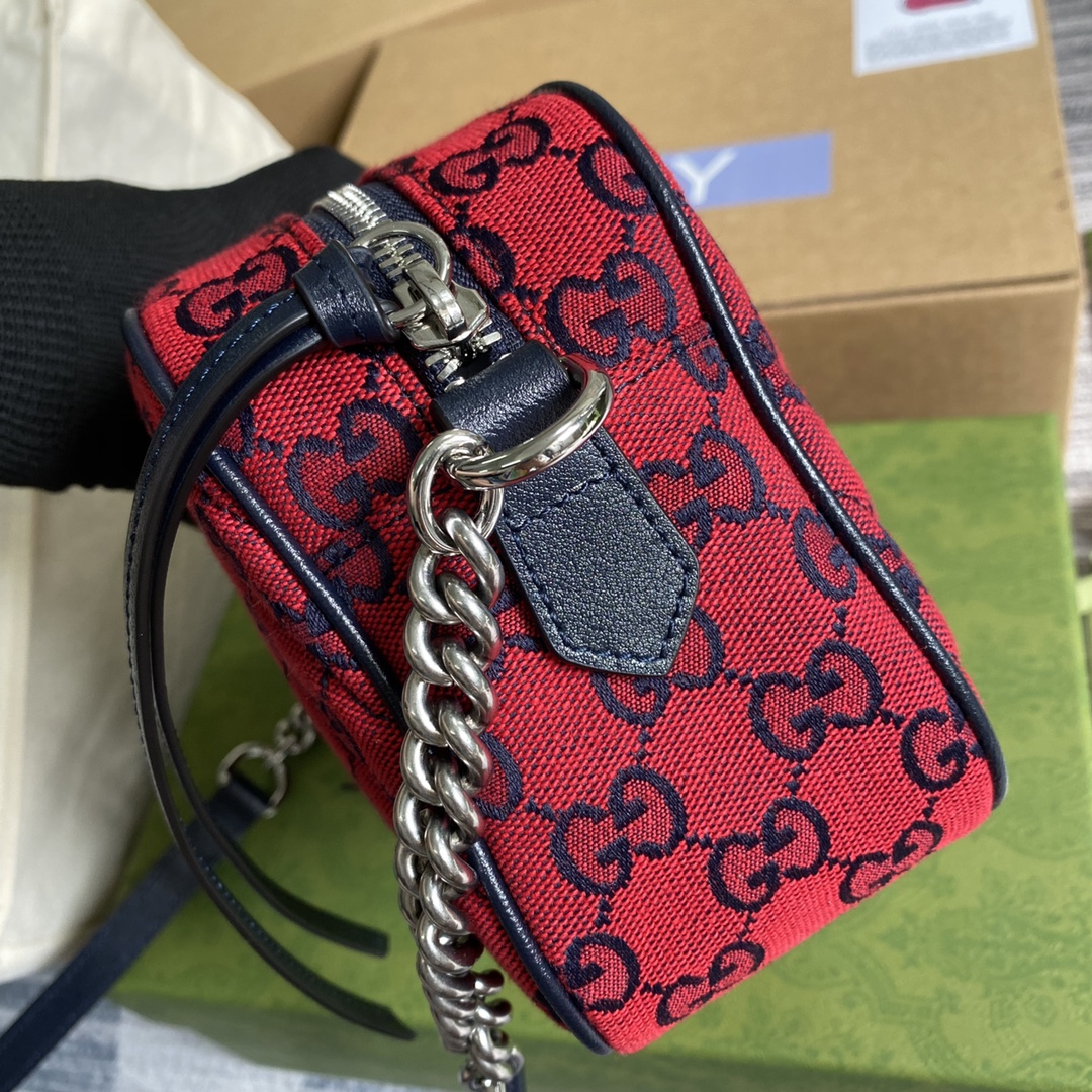 Gucci GG Marmont Multicolor Small Shoulder Bag 447632 Red